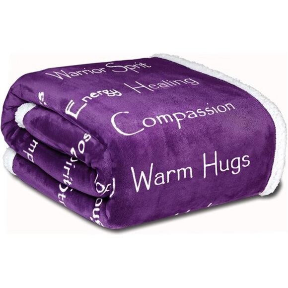 Compassion Blanket -(50X65) Strength Courage Super Soft Warm Hugs, Get Well Gift